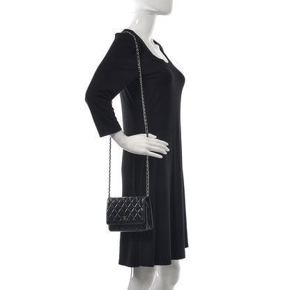 Chanel Lambskin Quilted Wallet On Chain WOC Black 2 of 11