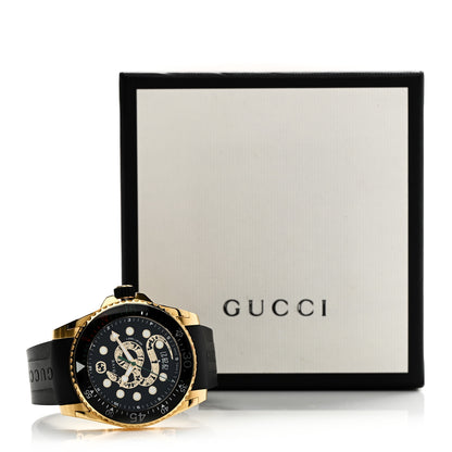 Gucci Stainless Steel Rubber 45mm Dive Snake Quartz Watch Black 5 of 5