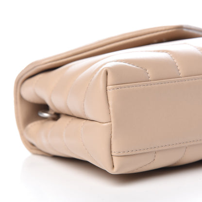Saint Laurent Calfskin Y Quilted Monogram Toy Loulou Satchel Nude Powder 8 of 12