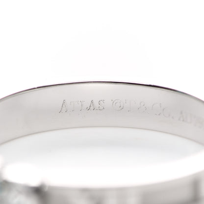 Tiffany 18K White Gold Diamond Atlas Solitaire Band Ring 52 6 4 of 6