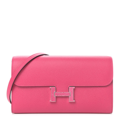 Hermes Epsom Lizard Constance Wallet To Go Rose Mexico 1 of 4
