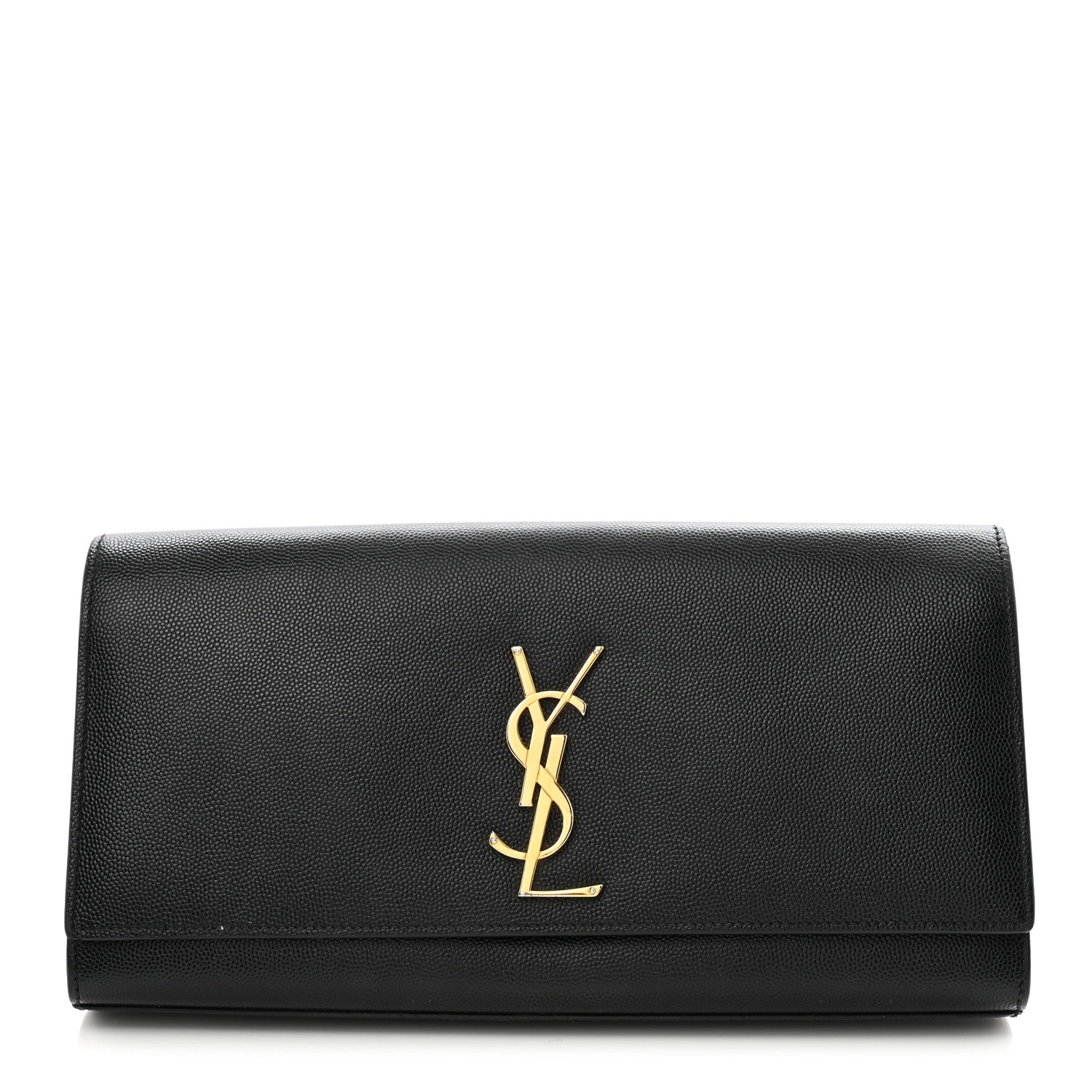 Saint Laurent Grain De Poudre Monogram Cassandre Clutch Black 1 of 12