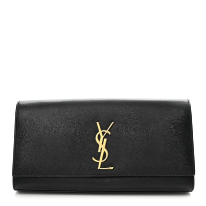 Saint Laurent Grain De Poudre Monogram Cassandre Clutch Black 1 of 12