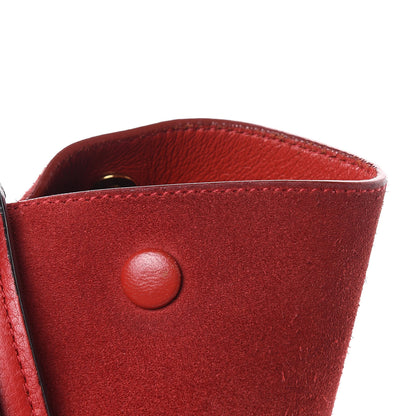 Celine Drummed Calfskin Suede Small Trapeze Coquelicot 16 of 17