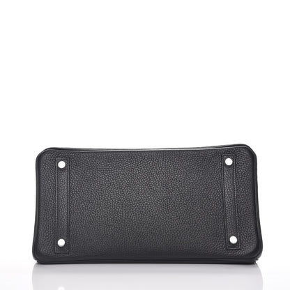 Hermes Taurillon Clemence Birkin 30 Black 6 of 28