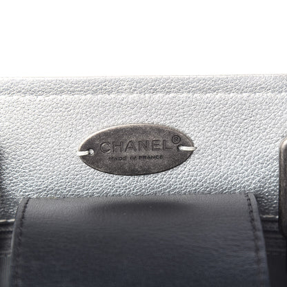 Chanel Bullskin Stitched Bi-Color Medium Shopping Tote Black Silver 6 of 10