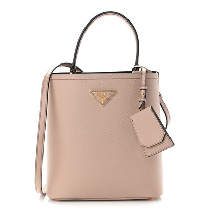 Prada Saffiano Cuir Medium Panier Bucket Bag Cipria Black 1 of 11