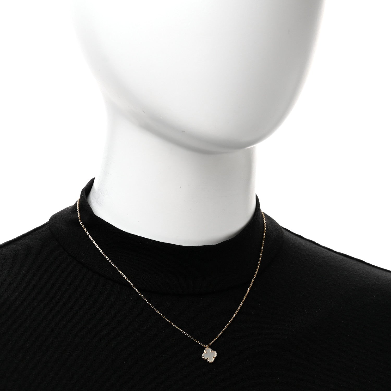 Van Cleef & Arpels 18K Yellow Gold Mother of Pearl Sweet Alhambra Pendant Necklace 2 of 5