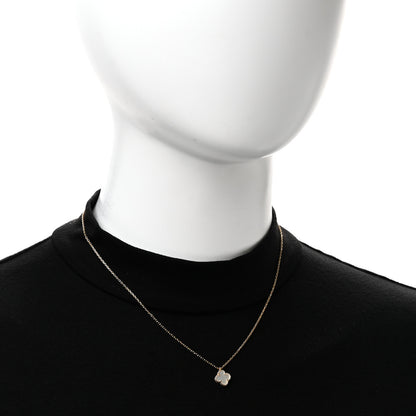 Van Cleef & Arpels 18K Yellow Gold Mother of Pearl Sweet Alhambra Pendant Necklace 2 of 5