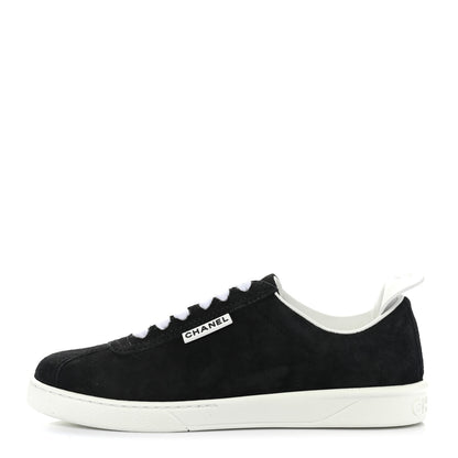 Chanel Suede Calfskin CC Sneakers 39 Black 1 of 10