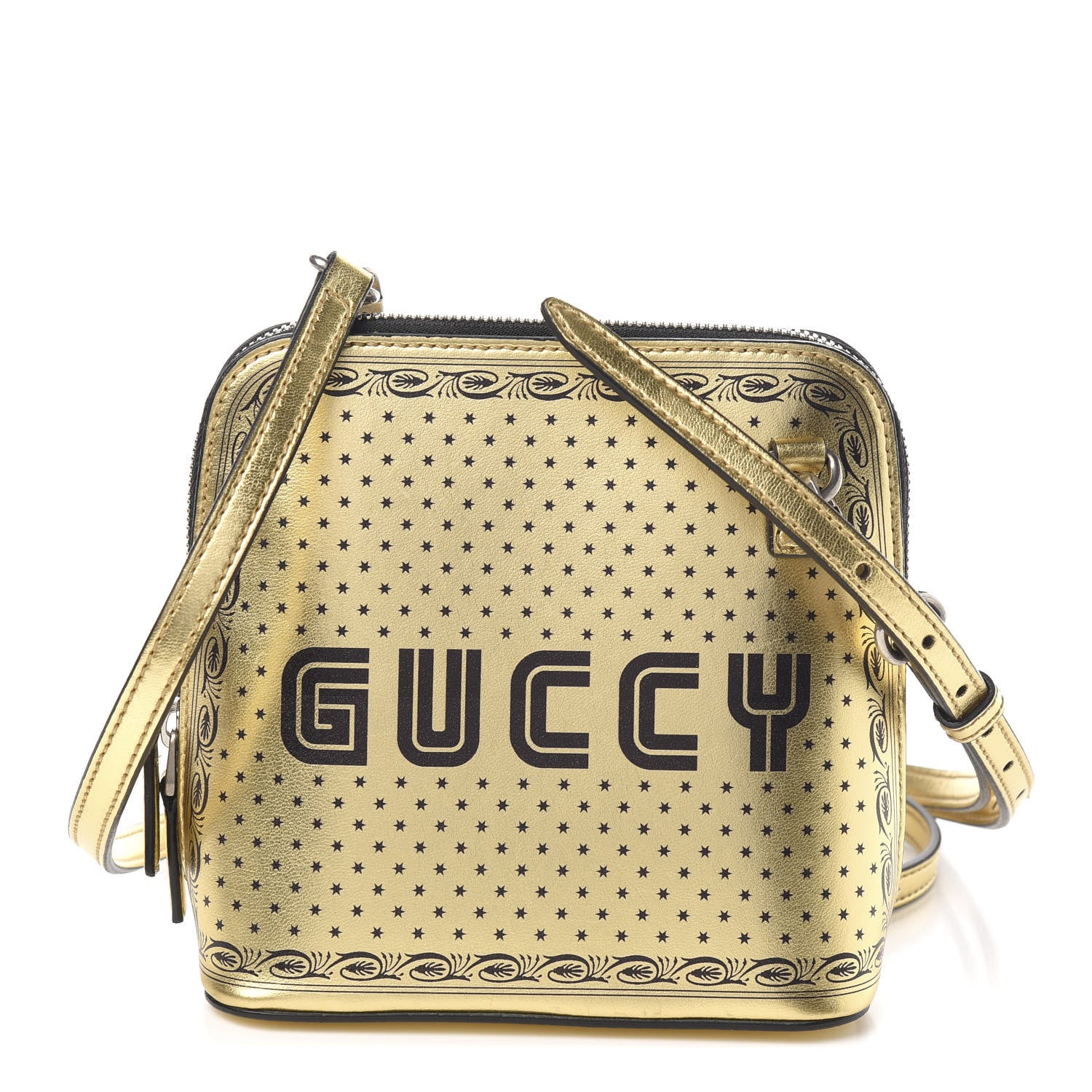 Gucci X SEGA Calfskin GUCCY Stars Mini Dome Shoulder Bag Gold 1 of 10