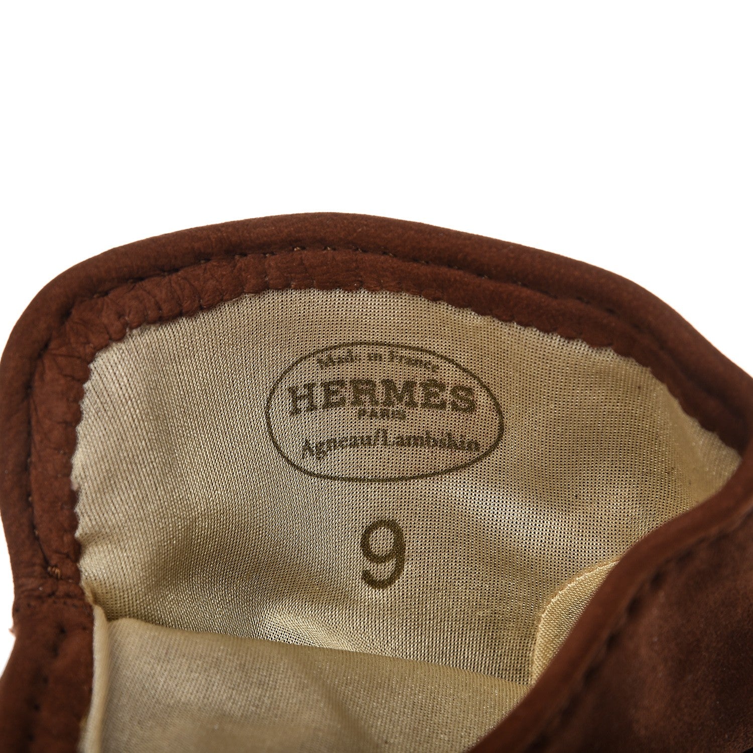Hermes Suede Lambskin Gloves 9 3 of 4