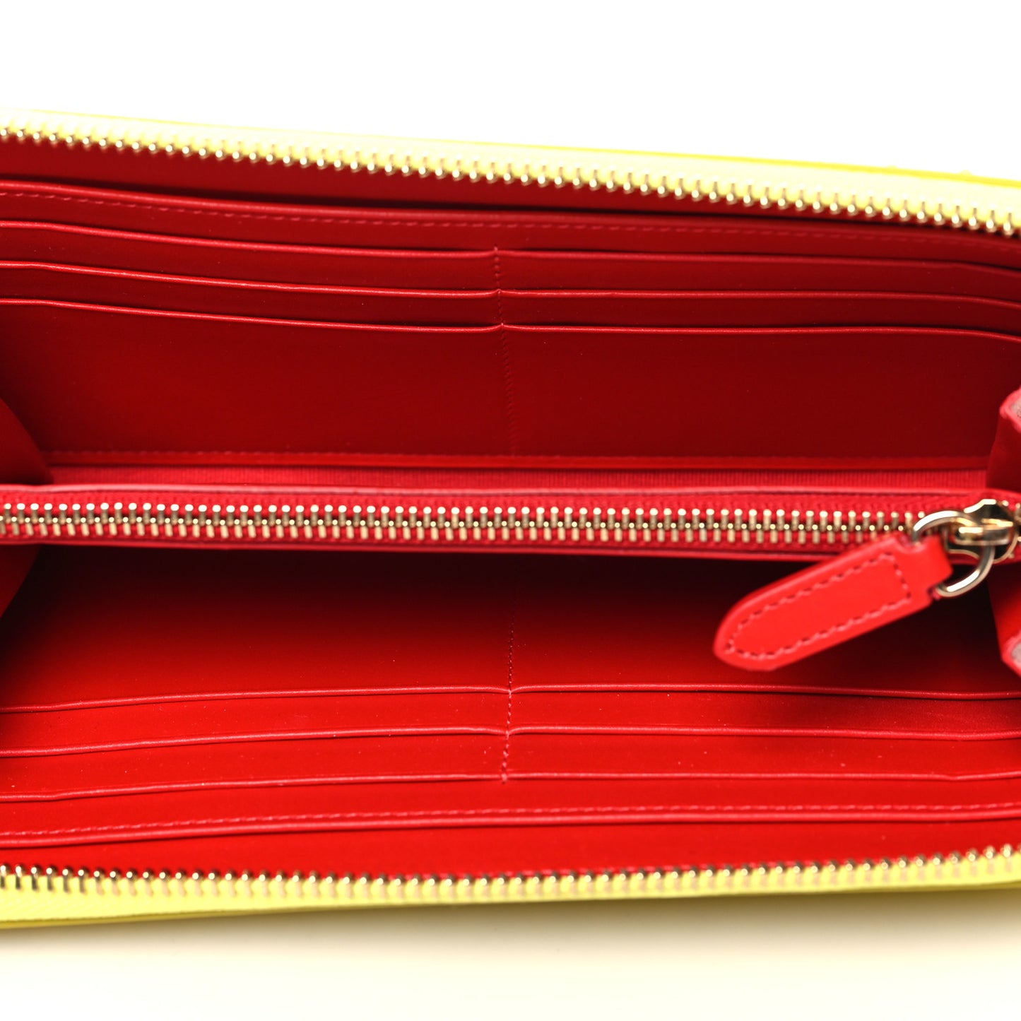 Calfskin Panettone Spiked Zip Around Wallet Yellow