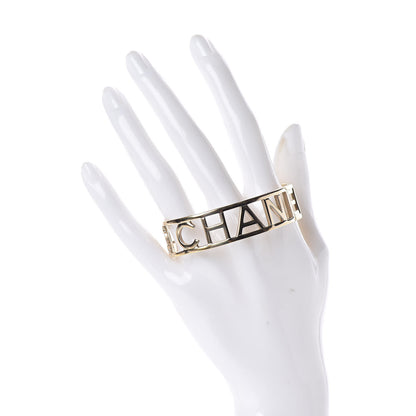 Chanel Metal Logo Cuff Gold 2 of 5