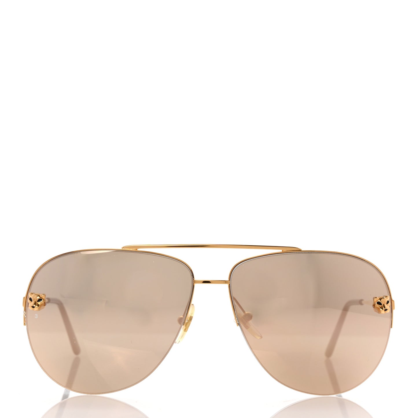 Panthere De Cartier Aviator Sunglasses Gold