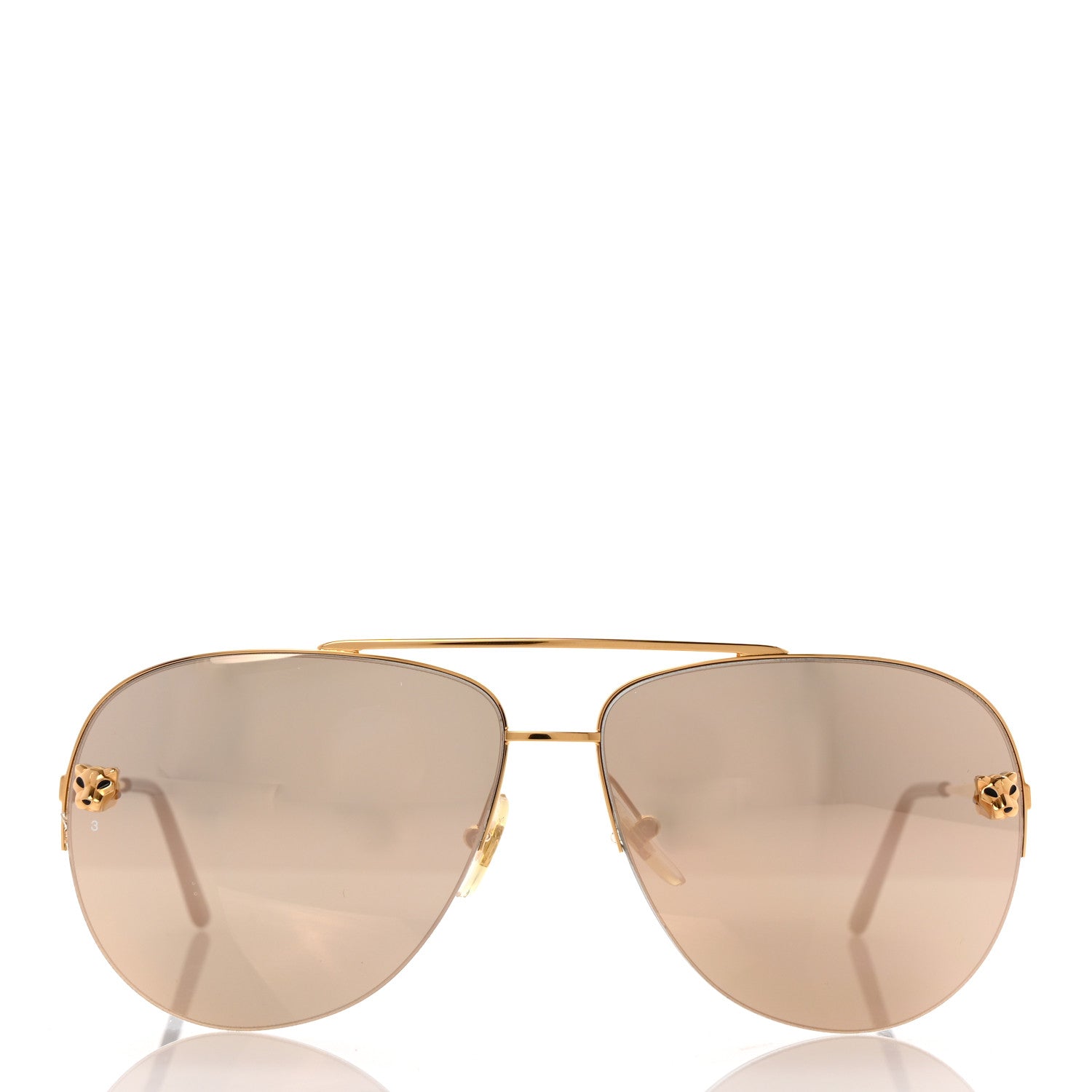 Cartier Panthere De Cartier Aviator Sunglasses Gold 2 of 7