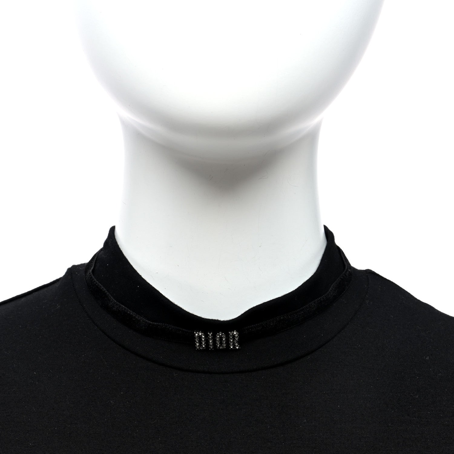 Christian Dior Velvet Crystal J’Adior Choker Necklace Black 2 of 4