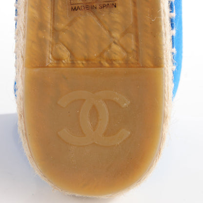 Chanel Suede Lambskin CC Espadrilles 38 Blue 16 of 18