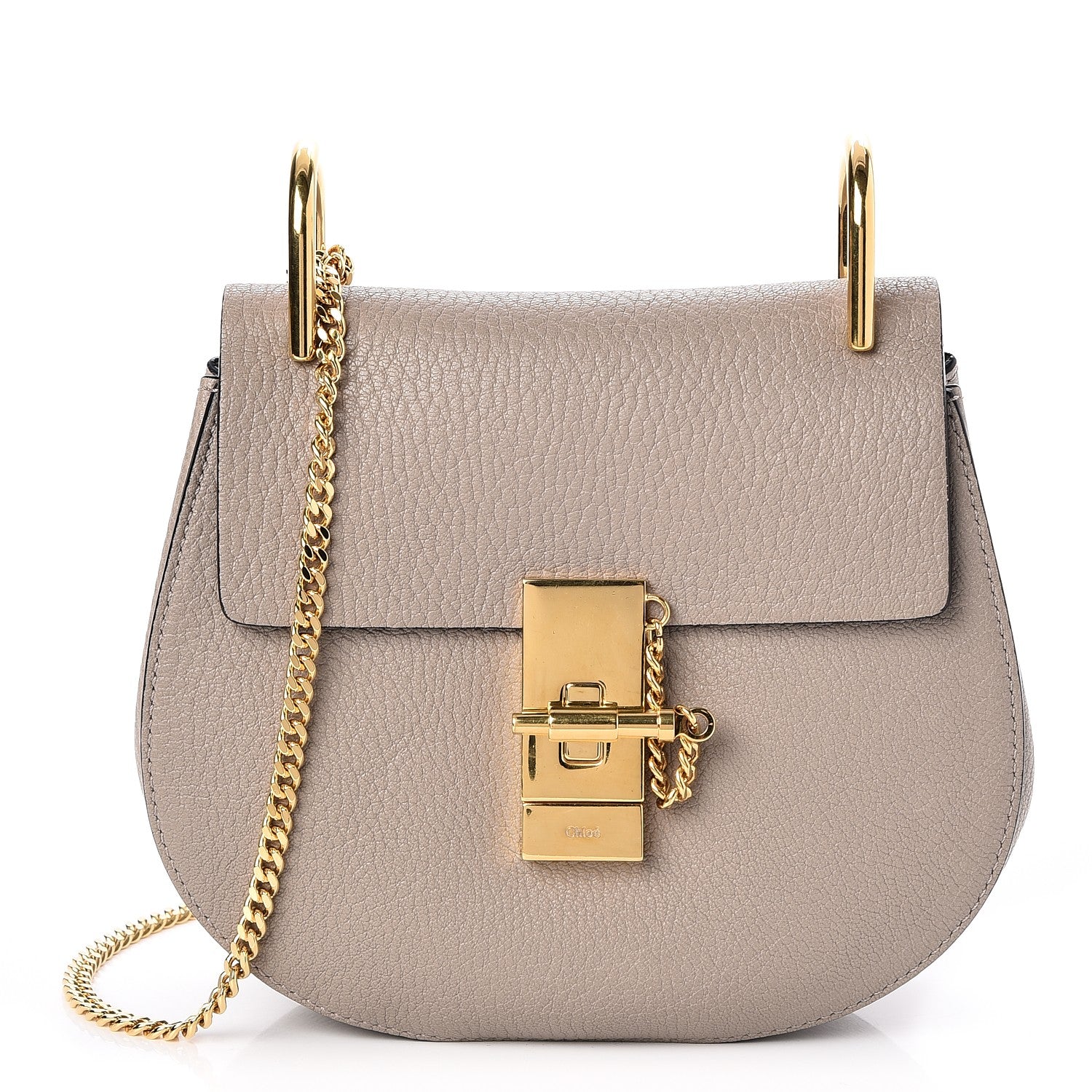 Chloe Grained Lambskin Mini Drew Shoulder Bag Motty Grey 1 of 7