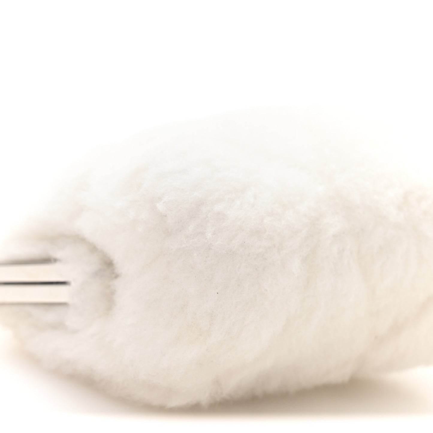 Shearling Sheepskin Lambskin Quilted Clutch With Chain White