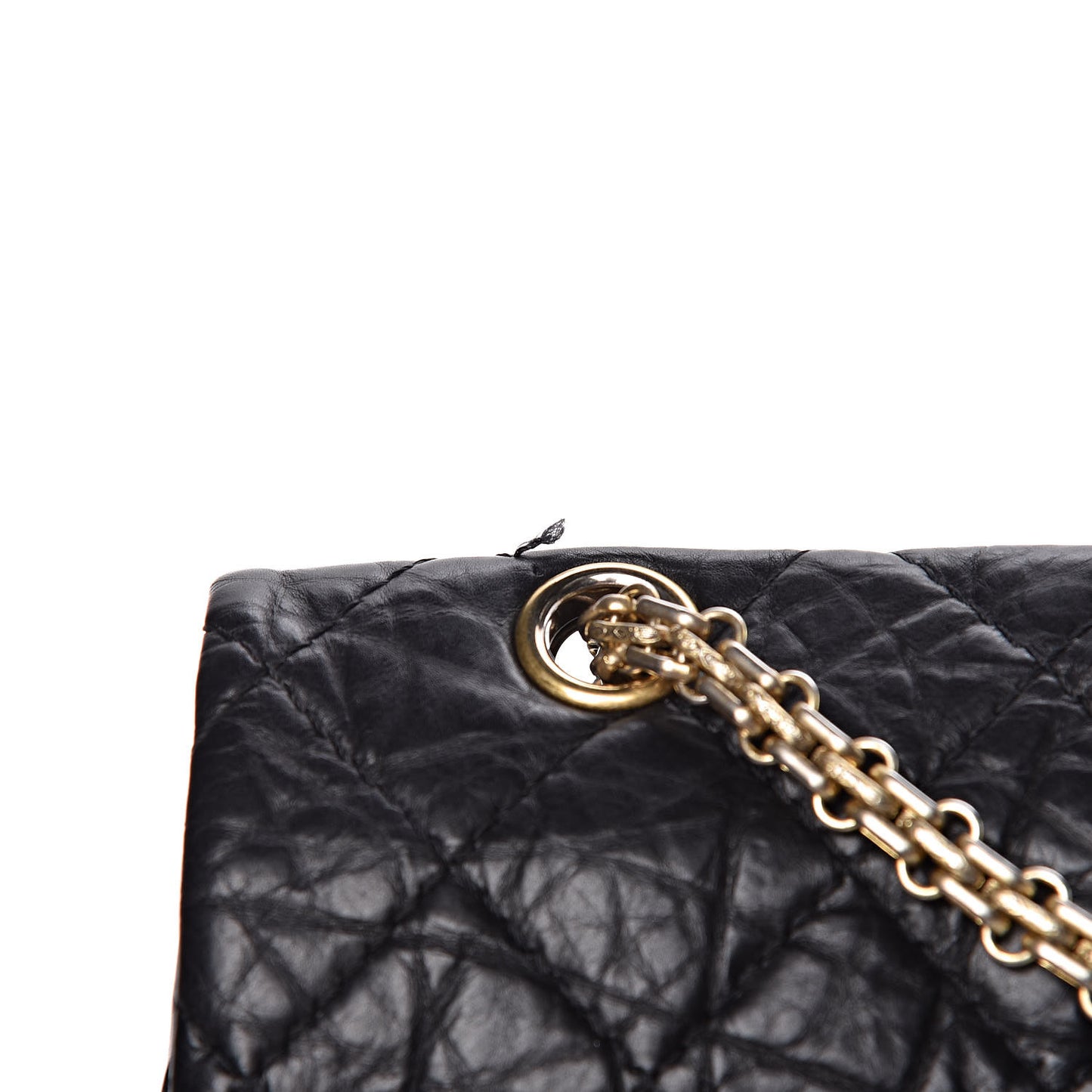 Aged Calfskin Quilted 2.55 Reissue 227 Flap Black