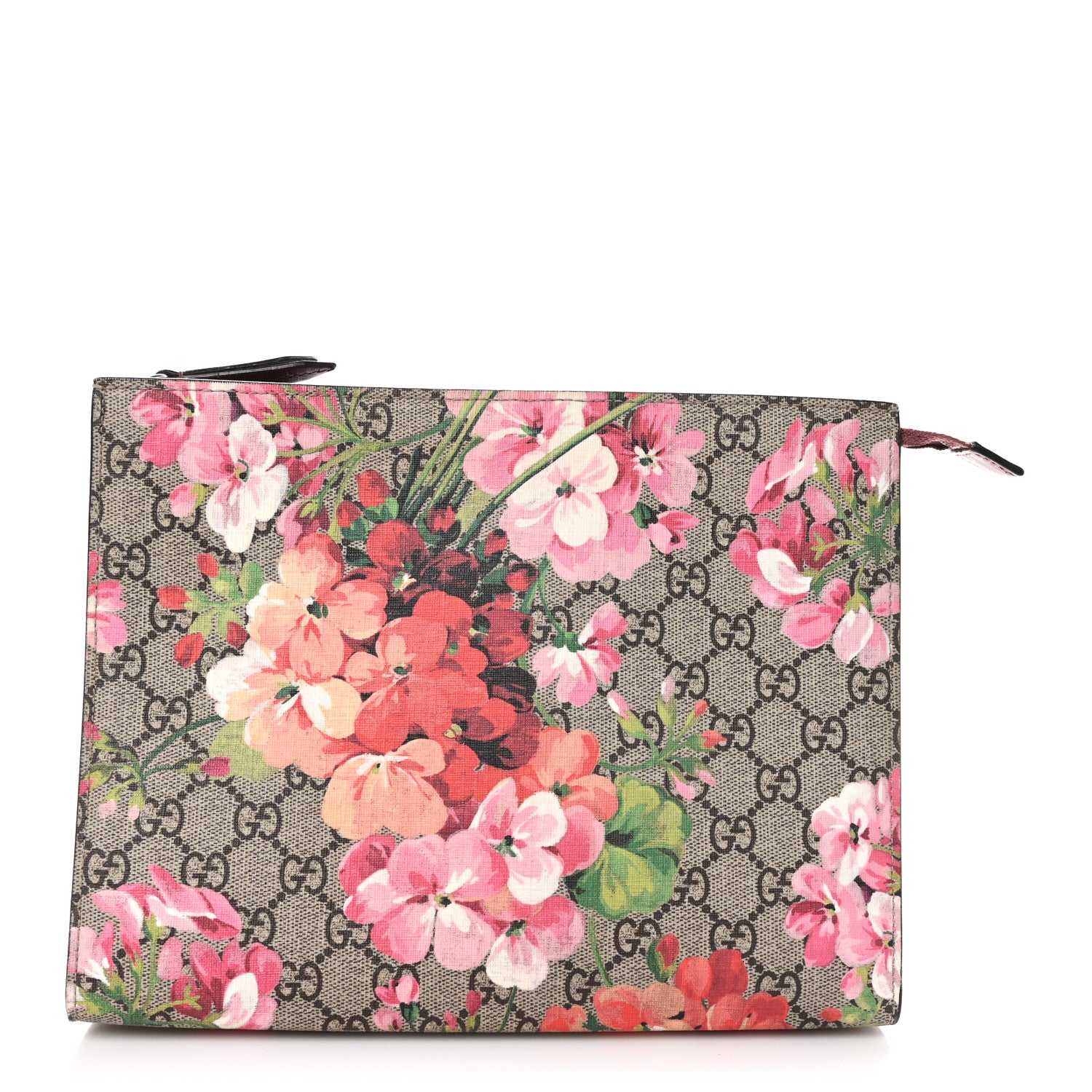 Gucci GG Supreme Monogram Blooms Large Cosmetic Case Beige Multicolor Dry Rose 1 of 10