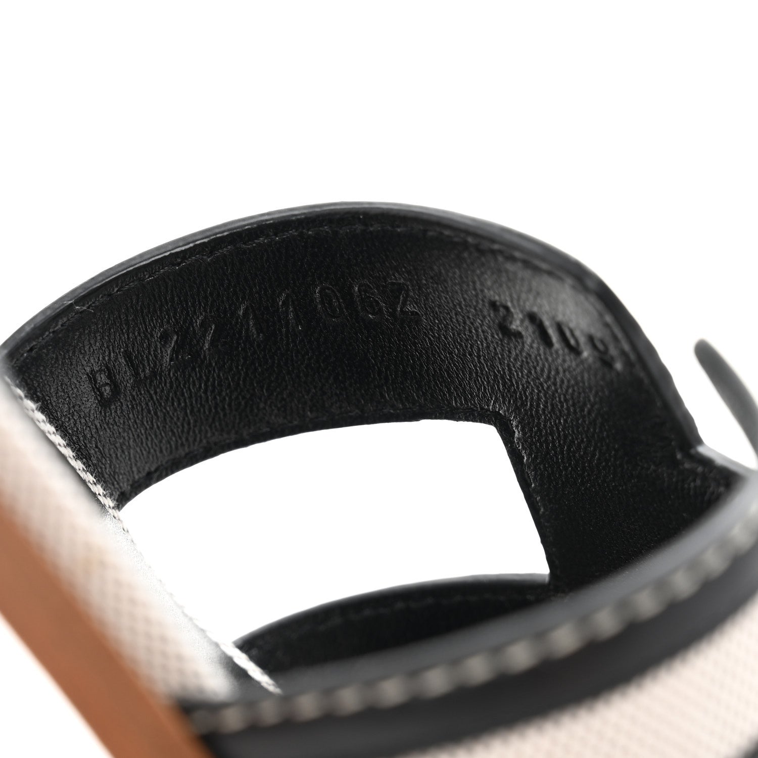 Hermes Canvas Calfskin Oran Sandals 38 Prunoir Black 9 of 10