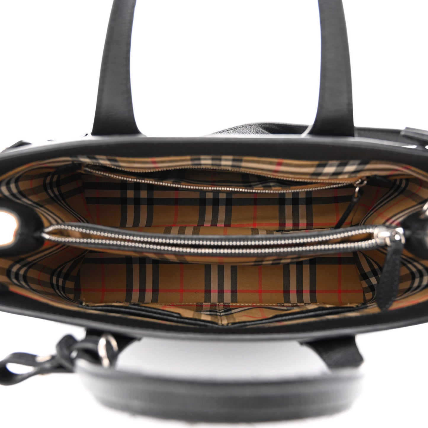 Derby Calfskin Vintage Check Medium Banner Tote Black