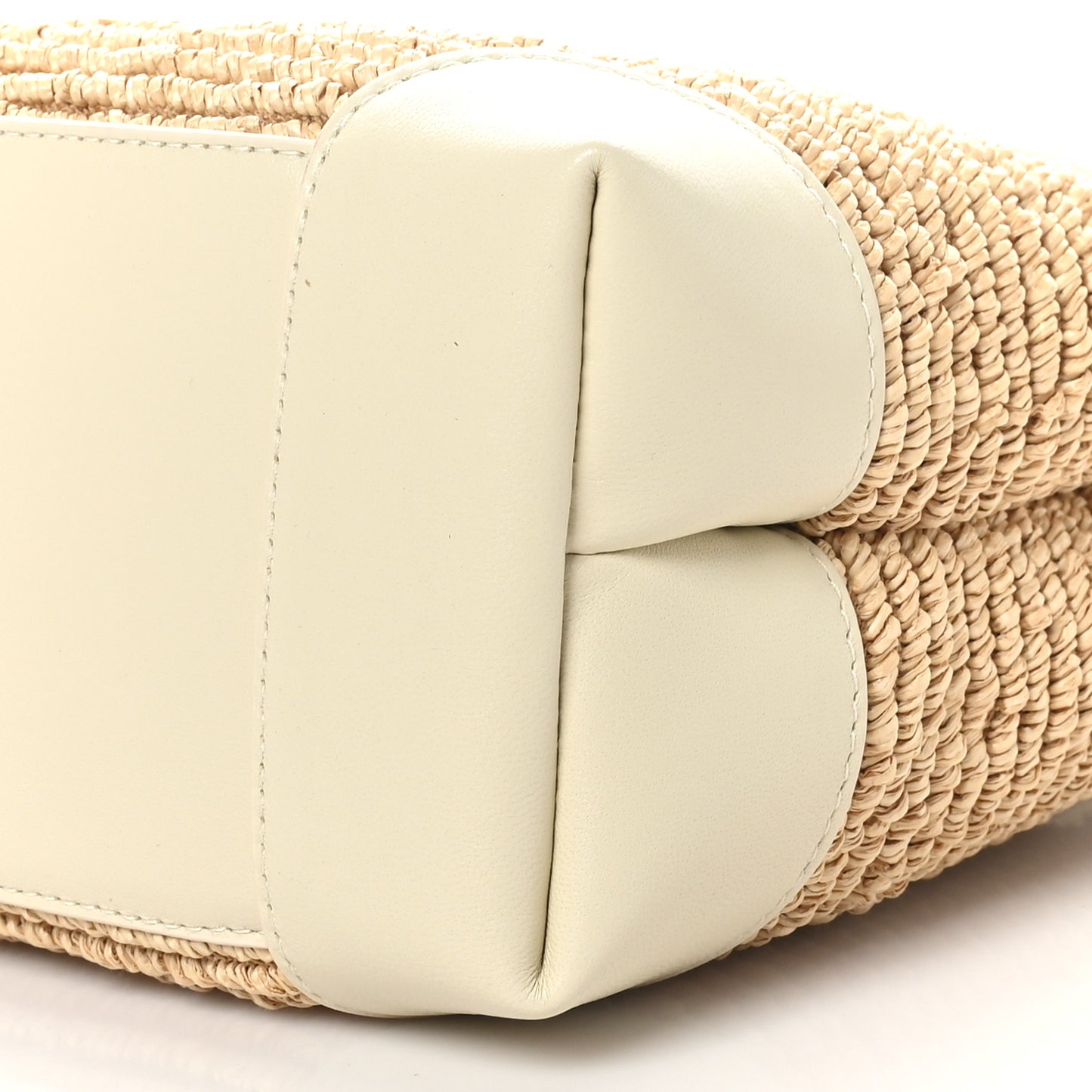 Raffia Calfskin Small Andiamo Shoulder Bag Sea Salt Natural