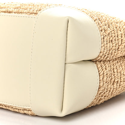 Bottega Veneta Raffia Calfskin Small Andiamo Shoulder Bag Sea Salt Natural 9 of 9