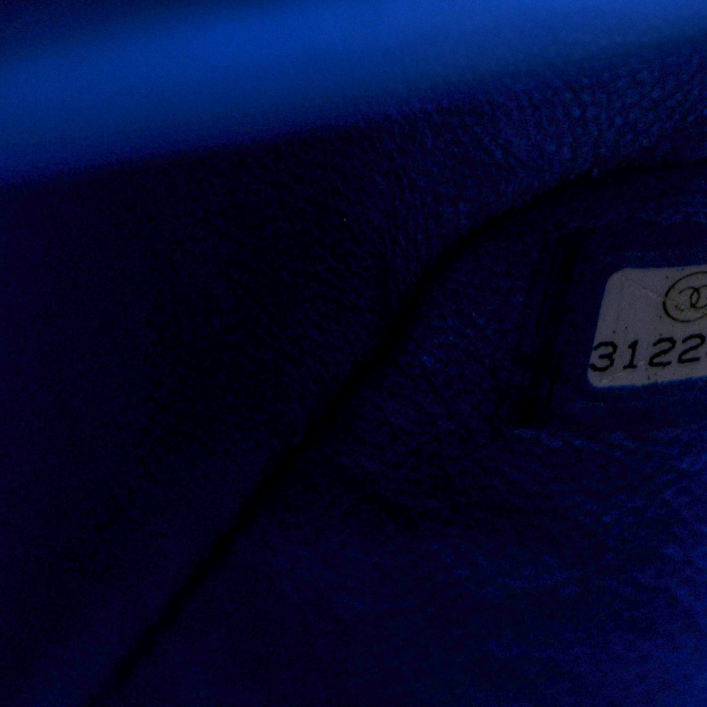 Iridescent Caviar Quilted Medium Double Flap Blue