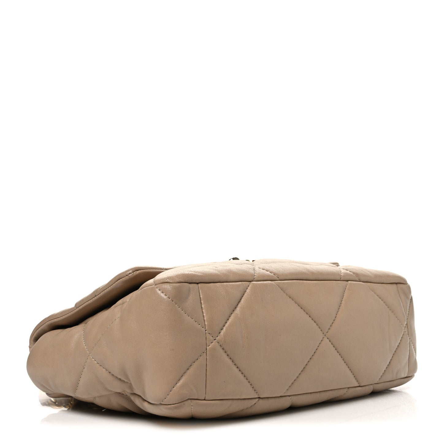 Lambskin Quilted Large Chanel 19 Flap Beige