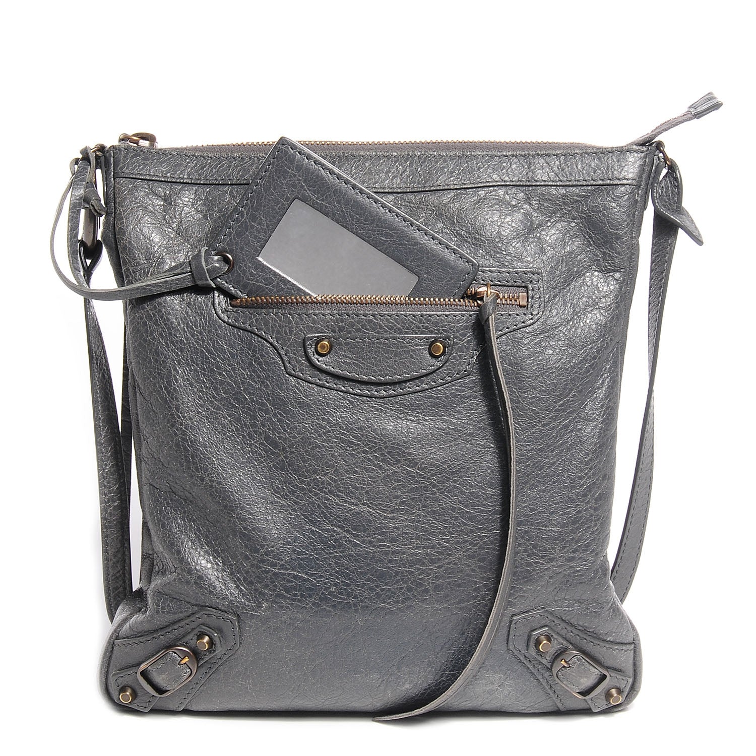 Balenciaga Agneau Classic Hardware Flat Crossbody Gris Tarmac 13 of 13