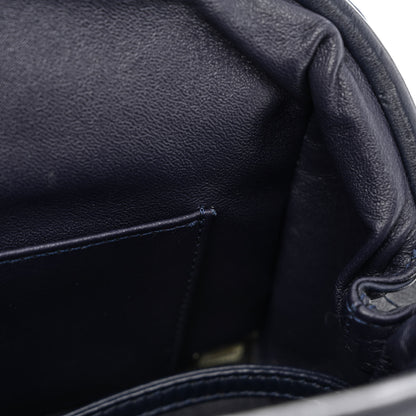 Chanel Calfskin Quilted Kisslock Frame Chain Bag Navy 11 of 12