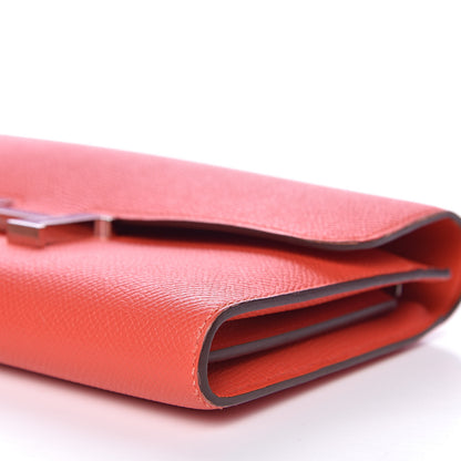 Hermes Epsom Enamel Constance Long Wallet Capucine Brighton Bleu 13 of 15