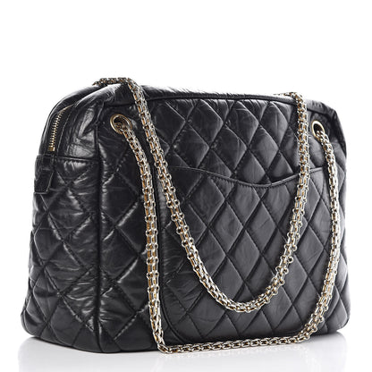 Chanel Aged Calfskin Quilted Large Reissue Camera Case Black 4 of 11