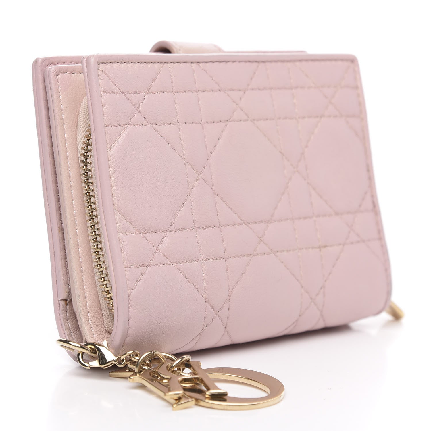 Christian Dior Lambskin Cannage Lady Dior Eden Wallet Pink 3 of 10