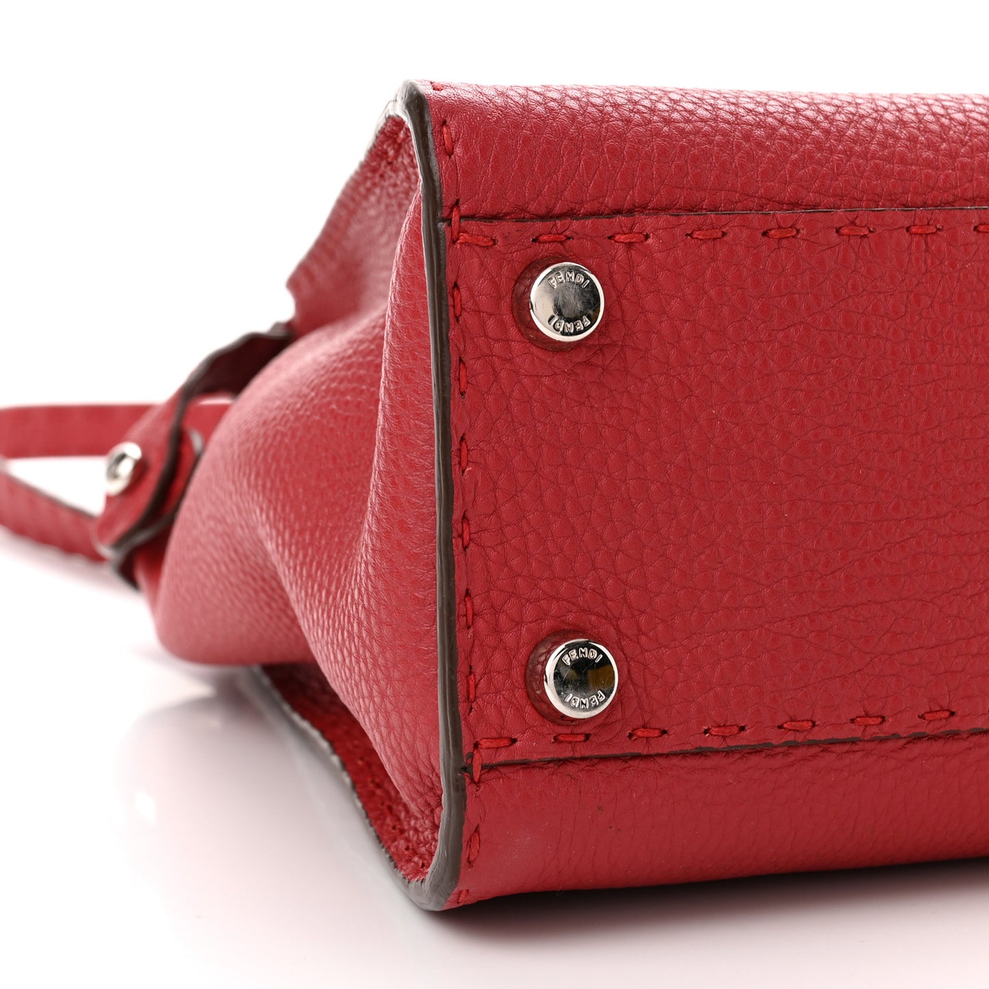Cuoio Romano Selleria Bi-Color Medium Peekaboo Iconic Satchel Rosso Latte