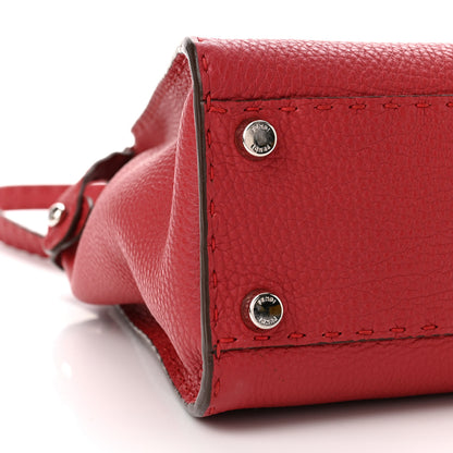 Fendi Cuoio Romano Selleria Bi-Color Medium Peekaboo Iconic Satchel Rosso Latte 8 of 9