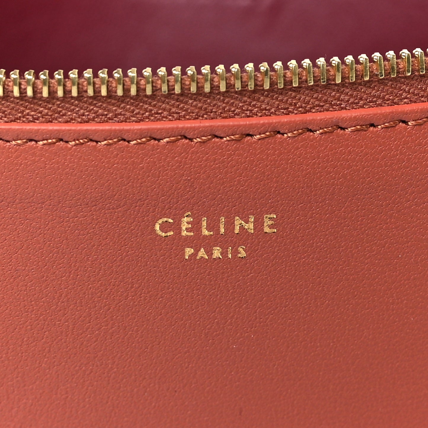 Lambskin Bi-Color Solo Clutch Pouch Terracotta
