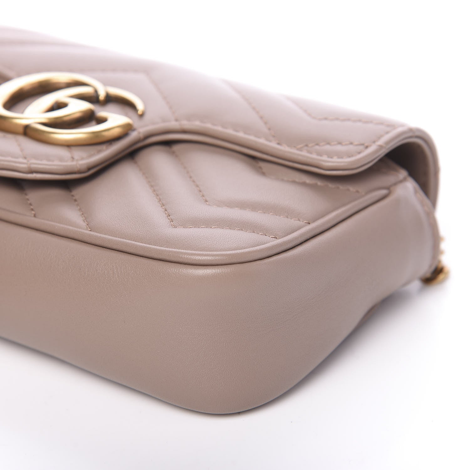 Gucci Calfskin Matelasse Super Mini GG Marmont Shoulder Bag Porcelain Rose 8 of 10