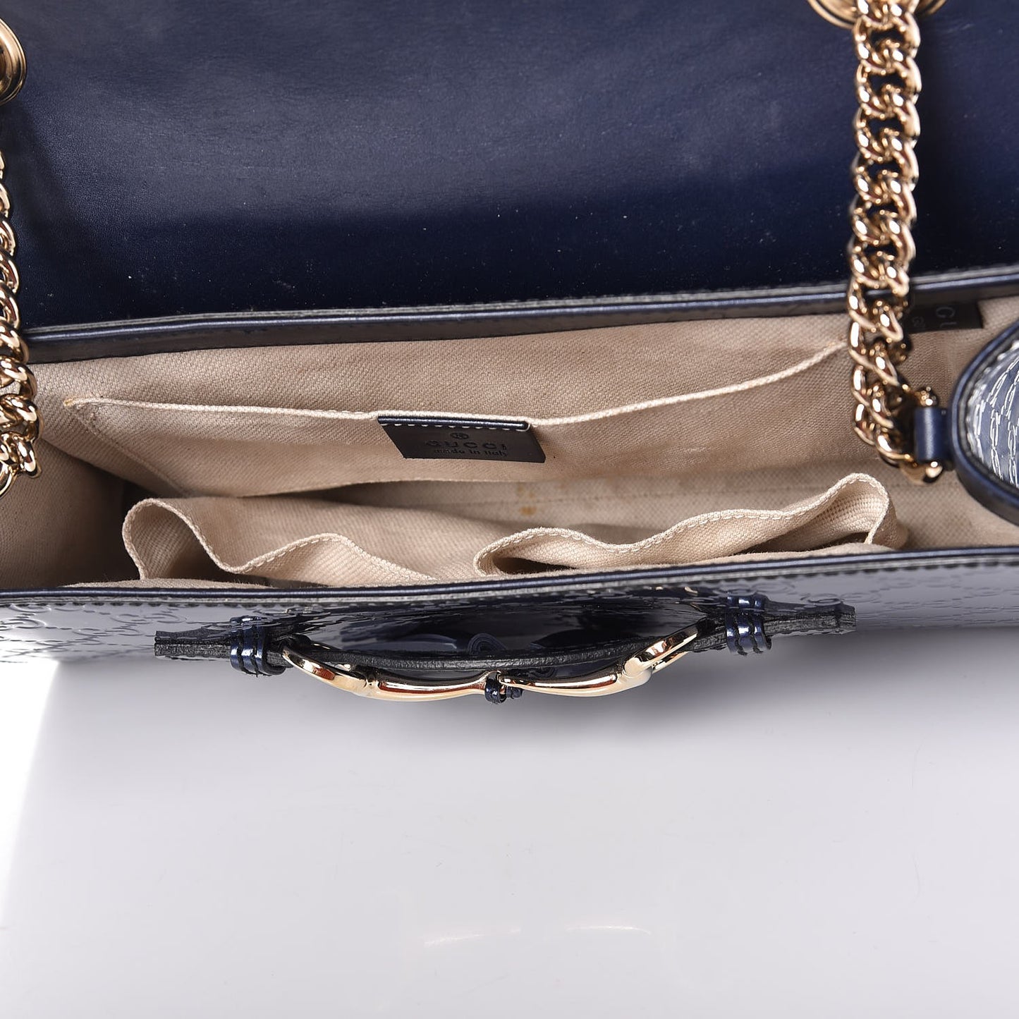 Shine Guccissima Medium Emily Chain Shoulder Bag Melanzana