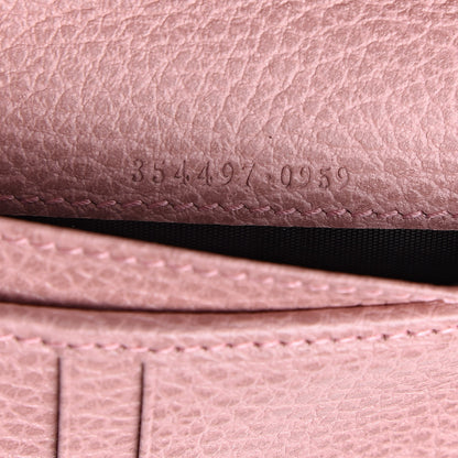 Gucci Dollar Calfskin Bi-Color Medium Swing Zip Around Wallet Grey Field Soft Pink 7 of 8