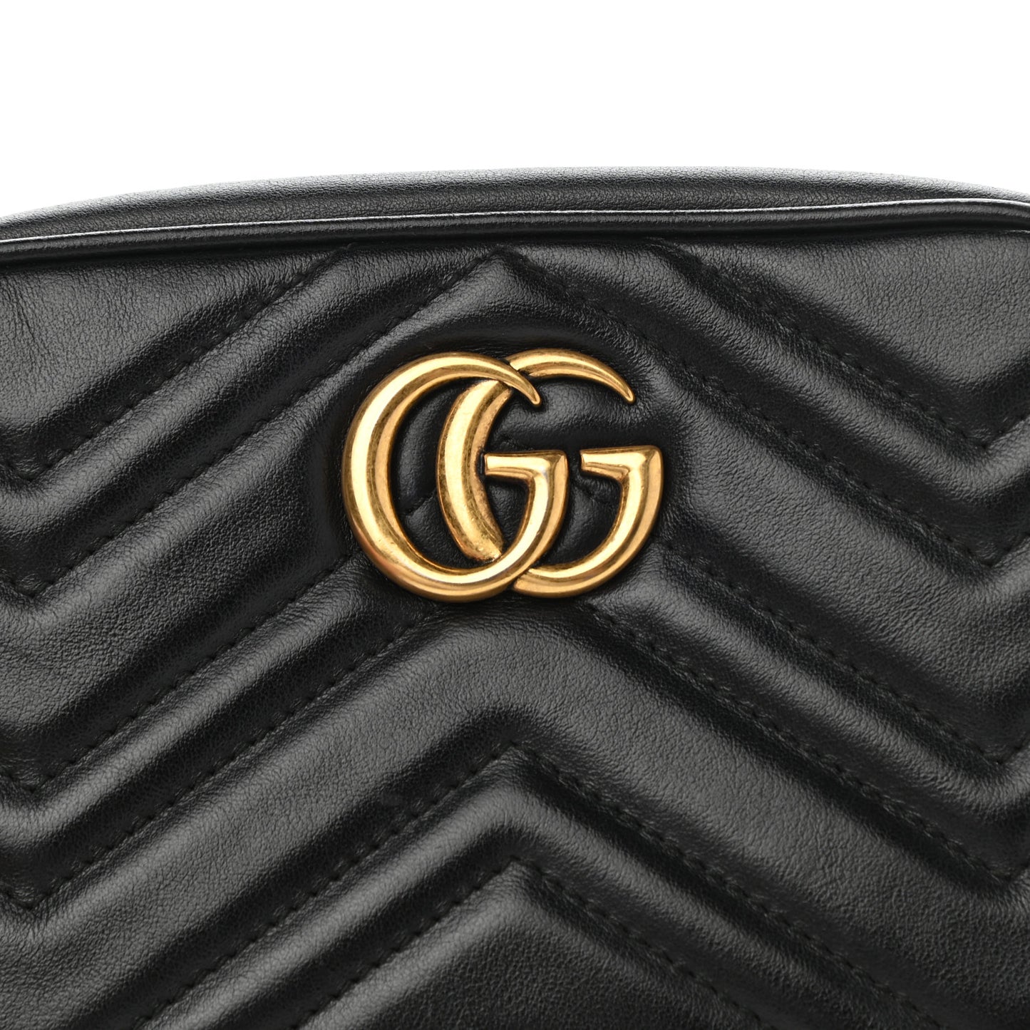 Calfskin Matelasse Mini GG Marmont Chain Shoulder Bag Black