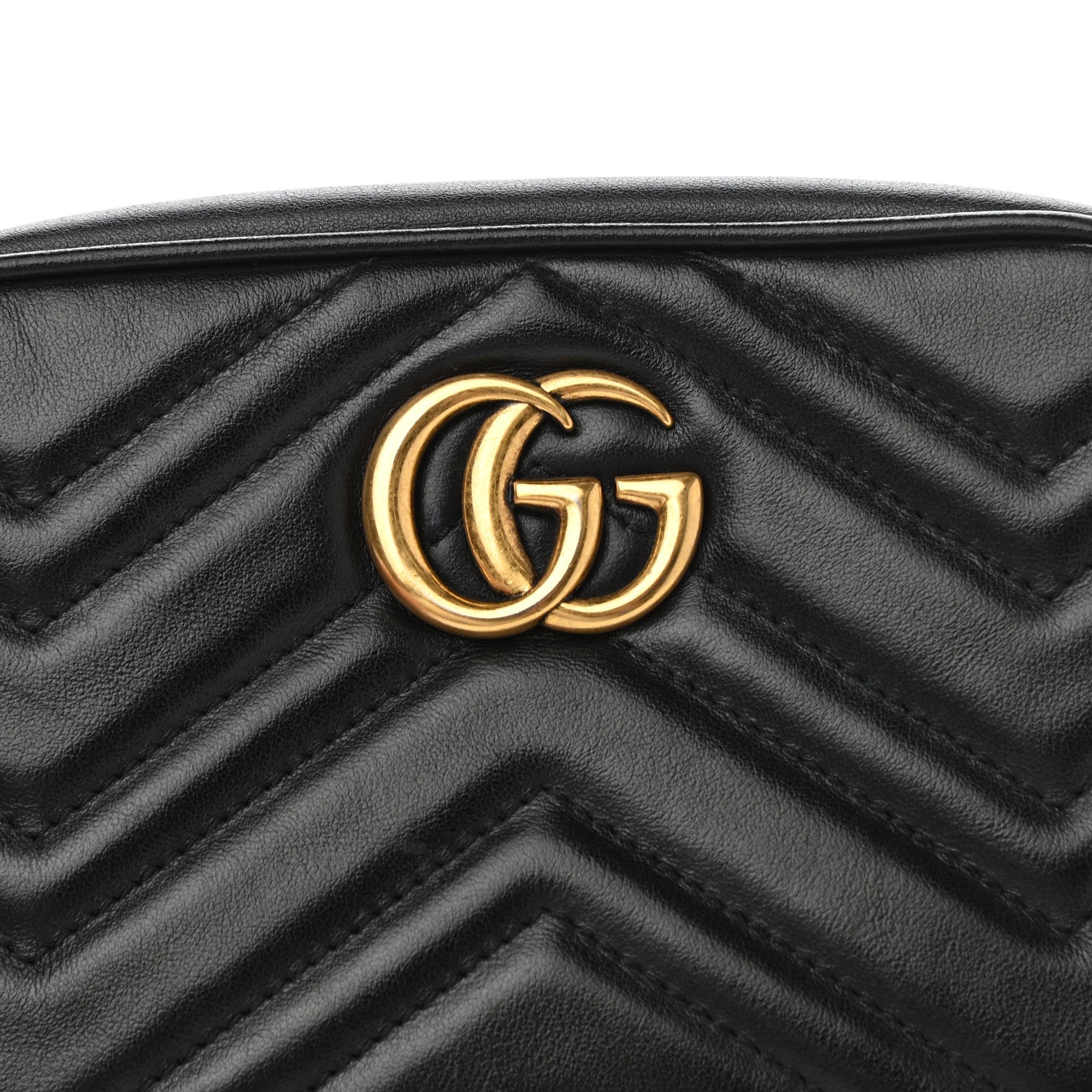 Gucci Calfskin Matelasse Mini GG Marmont Chain Shoulder Bag Black 5 of 12