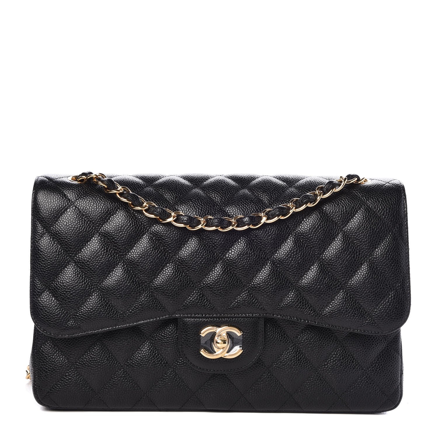 Chanel Caviar Quilted Jumbo Double Flap Black 1 of 8