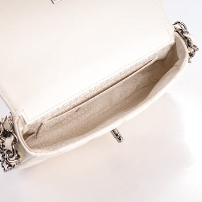 Chanel Lambskin Quilted Chocolate Bar 3 Chain Flap White 7 of 7