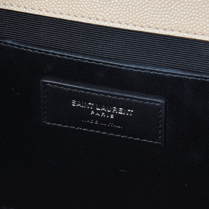 Saint Laurent Grain De Poudre Textured Mixed Matelasse Medium Triquilt Monogram Satchel Nude Powder 8 of 10