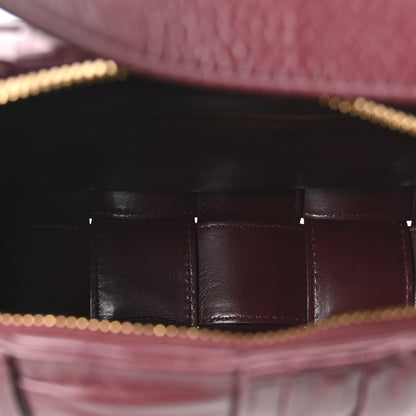 Bottega Veneta Paper Calfskin Intreccio Plisse Cassette Camera Bag Barolo 5 of 9