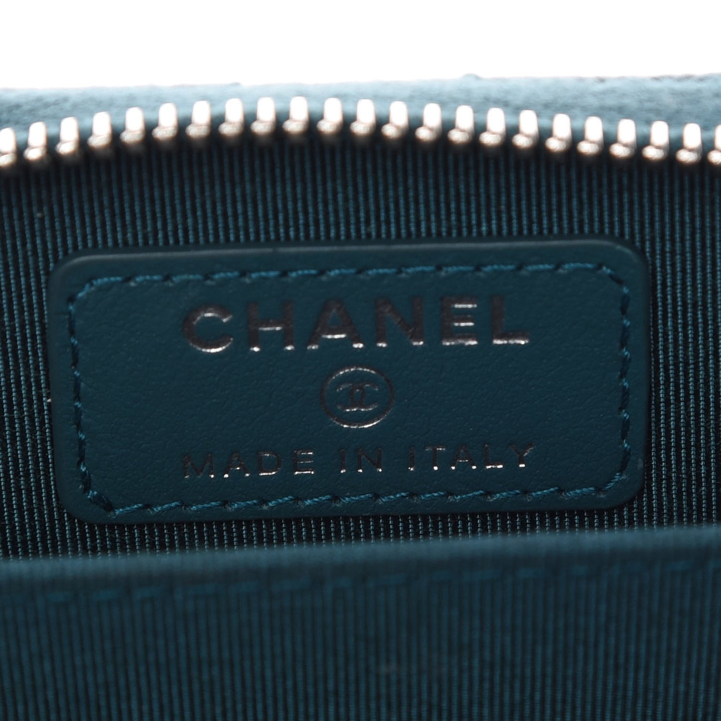Caviar Quilted Zip Coin Purse Dark Turquoise